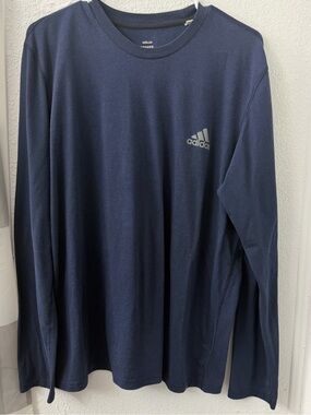 adidas Men's Ultimate Long Sleeve Tee - Navy Blue - Size XL - Performance